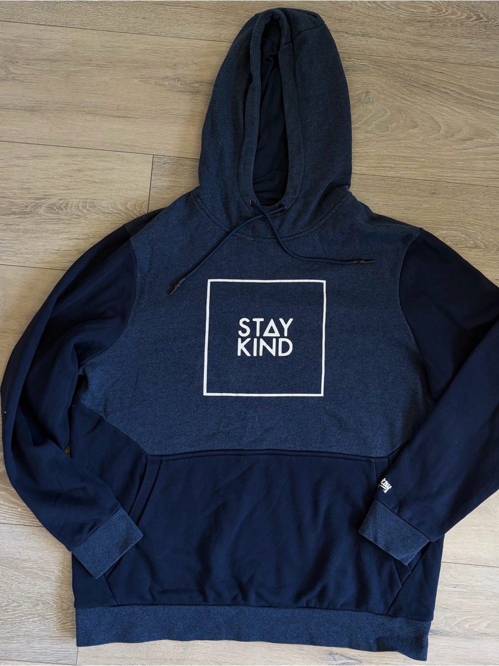 Russell Athletic Navy 'Stay Kind' Two-Tone Hooded Sweatshirt